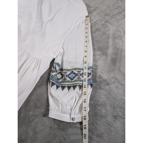 Soft Surroundings Dress Women's XL Daisha Gauze White Embroidery Boho Preppy - Picture 10 of 11
